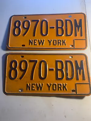 Vintage New York State License Plate Tag Pair 8970- BDM 1970s • $17.99