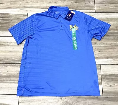 UCLA NCAA Bruin Champion Coaches Athletic Poly Golf Blue Polo Shirt Mens XL New • $19.99