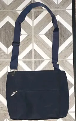 Maxx New York Dark Navy Shoulder Bag Purse Tote Sleek Design 6 Pockets Zippered • $16.99