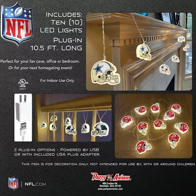 NFL Tampa Bay Buccaneers LED Helmet String Lights. 11 Feet Long String10 Lights • $24.49