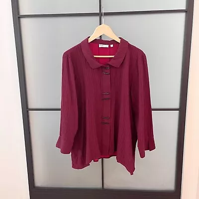 Habitat Clothes To Live In Womens Size Large Red Tunic Swing Blouse Top Woven L • $32