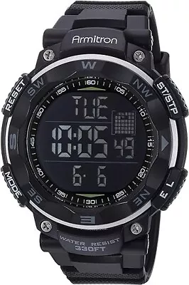 Armitron Sport Men's 40/8254 Digital Chronograph Resin Strap Watch Black • $17.99