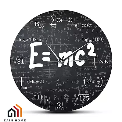 E=mc² Physics Printed LED Wall Clock Relativity Theory Scientist Silent Clock • $55