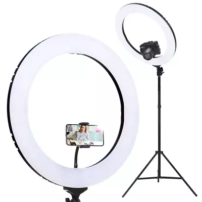 Embellir Ring Light 19  LED 5800LM Black Dimmable Diva With Stand Make Up Studio • $146