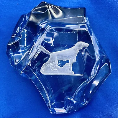 $20.97 • Buy Val St Lambert Crystal Etched Intaglio Pointer Dog Art Glass Paperweight Iceberg