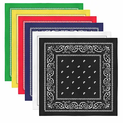  EXTRA Large Polyester Non Fading Paisley Bandanas 27 X 27 Inches - Party And • $14.99