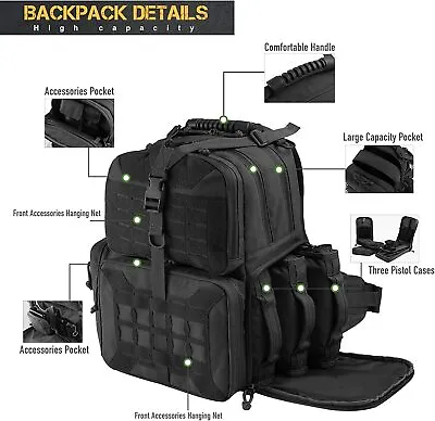 Tactical Range Backpack Bag VOTAGOO Range Activity Bag For Handgun And Ammo 3  • $245