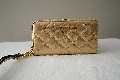 AUTH Michael Kors Purse Susannah Quilt Cell IPhone CASE Coin Wallet Bag Wristlet • $65