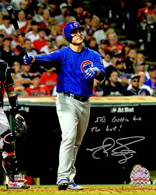 MATT SZCZUR Signed Cubs Anthony Rizzo 2016 WS HR With His Bat 8x10 Photo W/Insc. • $58.46