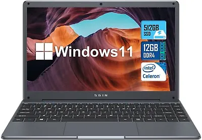 SGIN Laptop Notebook 14  FHD Intel Celeron N4500 2.8GHz 12GB RAM 512GB ROM • $189