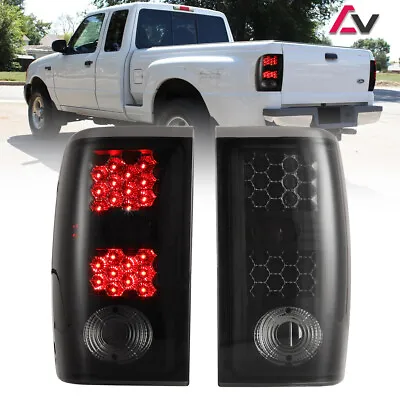 For 2001-2005 Ford Ranger LED Tail Lights Black Smoke Lens Pair Rear Brake Lamps • $79.99