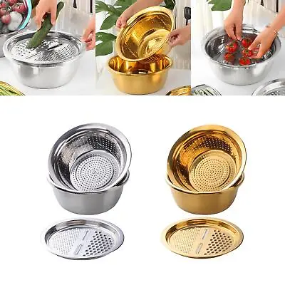 3x Rice Basket Vegetable Salad Maker Bowl For Fruits Carrots Potatoes • £28.19