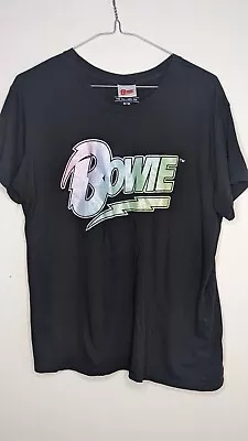 David Bowie Shirt Womens Medium Artist Multicoloured Graphic Black T-shirt.  • $20