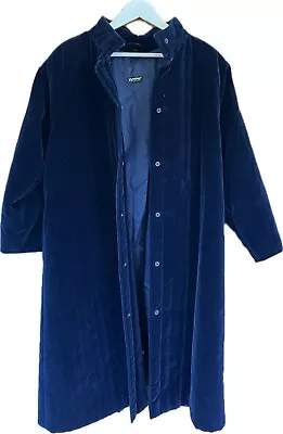 Vtg Vuokko Padded Navy Velvet A-Line Coat With Pockets Size XS Finnish Design • $172.63