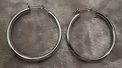 Qvc Steel By Design Hoop Earrings • $14