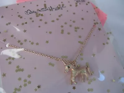 Miss Selfridge Necklace Rose Gold Tone Horse Cute Unicorn Charm NEW  • £7.50