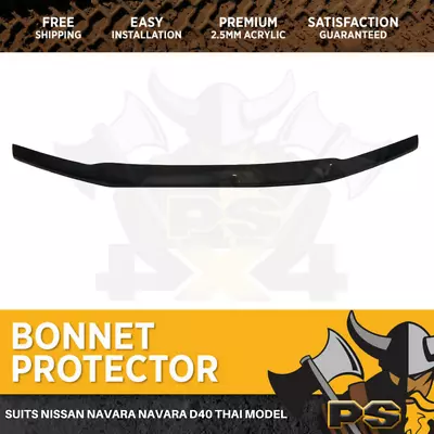 Bonnet Protector To Suit Nissan Navara D40 Thai Model Tinted Guard 2005-2015 • $89