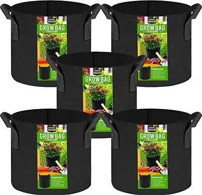 5-Pack Fabric Grow Bags Heavy Duty Bag Suitable For Vegetables Utopia Home • $17.70