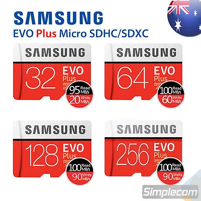 SAMSUNG EVO PLUS Micro SDHC SDXC 32GB 64GB 128GB 256GB 4K MicroSD TF Card 100M/S • $37.95