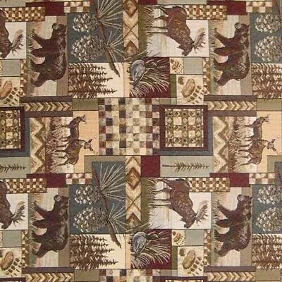 Peters Cabin Moose Upholstery Fabric Mountain Lodge Rustic Tapestry  • $25.95
