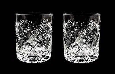 Set Of 2 Russian Cut Crystal DOF Glasses 11 Oz - Soviet Whiskey Old Fashioned • $48.99