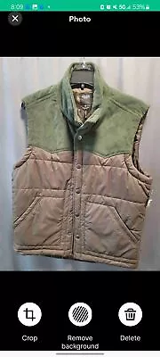 Union Green Sleeveless Button-Up Ribbed Collar HT23306 Vest Size Small B54 • $45