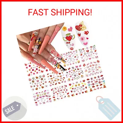 Flower Nail Art StickersValentines Nail Art Water Decals Transfer Nail Supplies • $8.75
