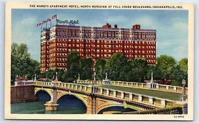 Postcard Marott Apartment Hotel North Meridan At Fall Creek Blvd Indiana H154 • $6.97