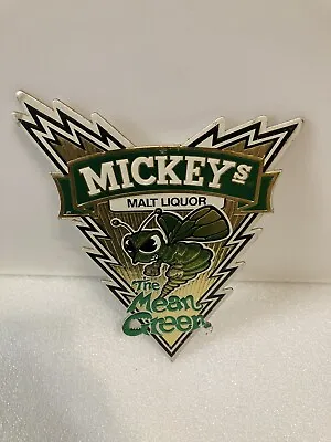MICKEYS MALT LIQUOR THE MEAN GREEN BAR MANCAVE BEER SIGN. Foil Coated Cardboard • $65