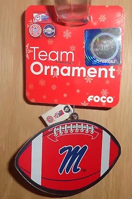 Ole Miss Red/Blue Logo Metal Football Collectible Christmas Ornament 3.5  Width • $8.99