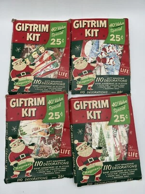 $75 • Buy RARE Vtg Lot Of 4 Kaycrest Giftrim Kit Sheets Of Seals String Tags Cards Tags