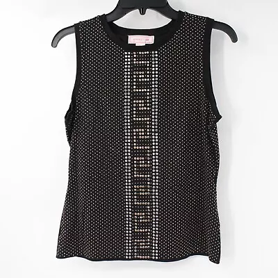 Versace For H&m Top Women's 8 Versace Pattern Studded Black Sleeveless Cotton • $79.99