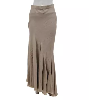 Max Mara Womens Maxi Skirt Size US 10 IT 44 Sand Beige Nude Linen Ruffle • $187.12