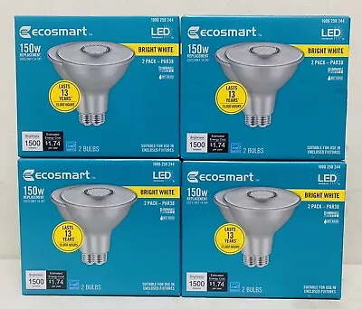 ECOSMART 150-Watt PAR38 8 Dimmable Flood LED Light Bulb Bright White (2-PACK X4) • $64.99