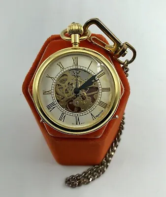 Mechanical Stainless Steel Majestron Pocket Watch W/ Skeleton Movement /b • $56