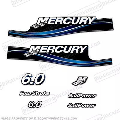 Fits Mercury 6.0hp Four Stroke Sail Power Decal Kit - Blue  • $54.95