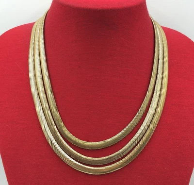 £12 • Buy Vintage Gold Tone Festoon Necklace, Grecian, Retro, Party, Disco, Studio 54