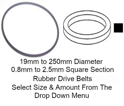 £1.90 • Buy Rubber Drive Belts Square Type For Tape Deck Cd Dvd Hi-fi Vcr Multi-listing Item