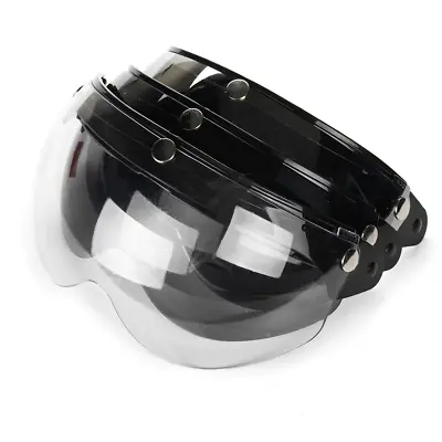 Motorcycle Half Helmet 3-Snap Flip Up Visor Face Wind Shield Goggles • $14.99
