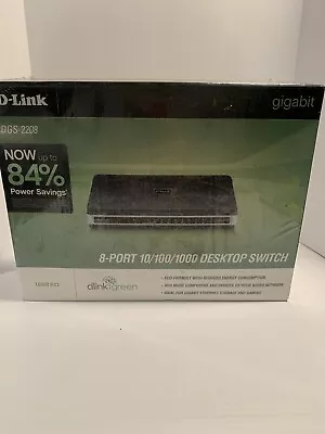 D-Link DGS-2208 Ethernet Switch 10/100/1000 8Port (8 Port) Gigabit NEW SEALED!! • $25