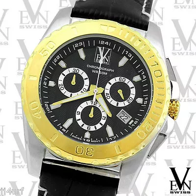 VEN SWISS TRACK Swiss Made Stainless Steel Chrono Watch 46mm Date VS812.02 • $139