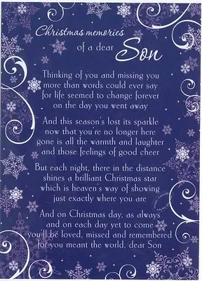 Grave Card / Christmas - Son  With FREE Holder-CM07 - Memorial Funeral Memoriam • £1.85