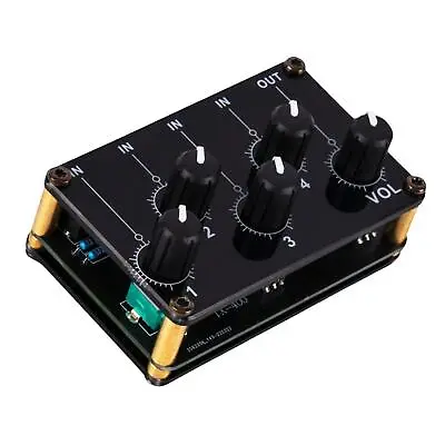 Stereo 4 Channel Line Mixer Volume Adjustment Audio Processor Karaoke Sound • £17.82