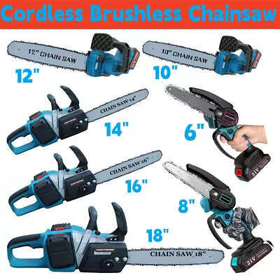 8-18 Inch Electric ChainSaw Pruning Chain Saw Cordless Garden Tree Cutting Tool • £119.99