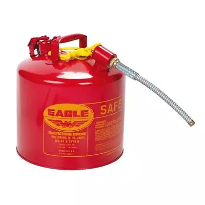 Eagle Justrite 5 Gallon 5/8  Metal Hose Steel Safety Can For Flammables U251SX5 • $99.95