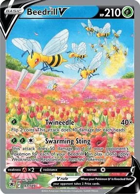 Beedrill V - 161/189 - Pokemon Astral Radiance Alternate Art Ultra Rare Card NM • $23.85