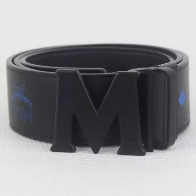 MCM Claus  M  Reversible Belt Vallarta - Black / Blue • $184.99
