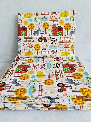 2 3 4 5 Pc Bedding Set Nursery Baby 100% Cotton For Cot Bed Farm Animals Tractor • £10.99