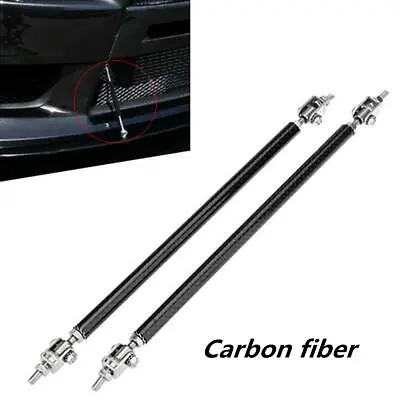 2pcs Adjustable Carbon Fiber Front Bumper Lip Splitter Strut Rod Tie Support Bar • $23.89