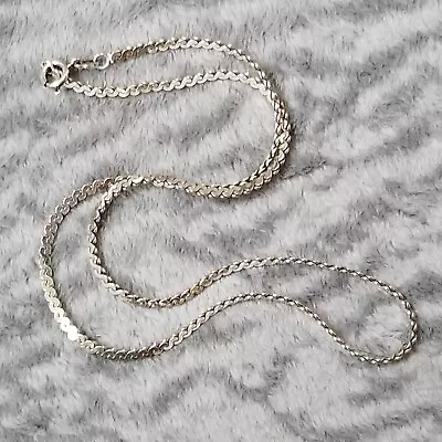 Sterling Silver 925 S-Interlocking Double Link Necklace 2.6mm 18 Inches Italy • $29.95